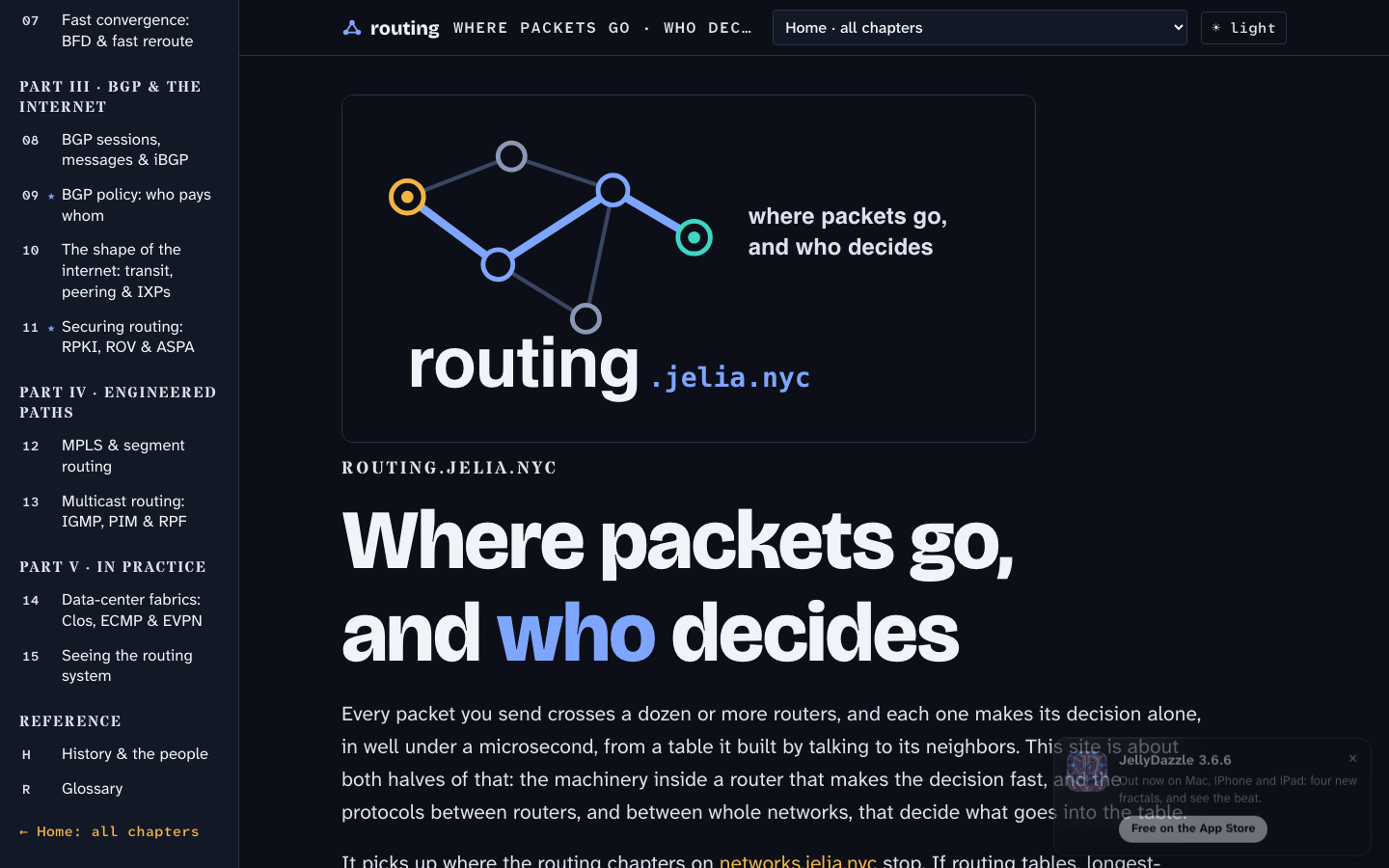 The home page of routing.jelia.nyc
